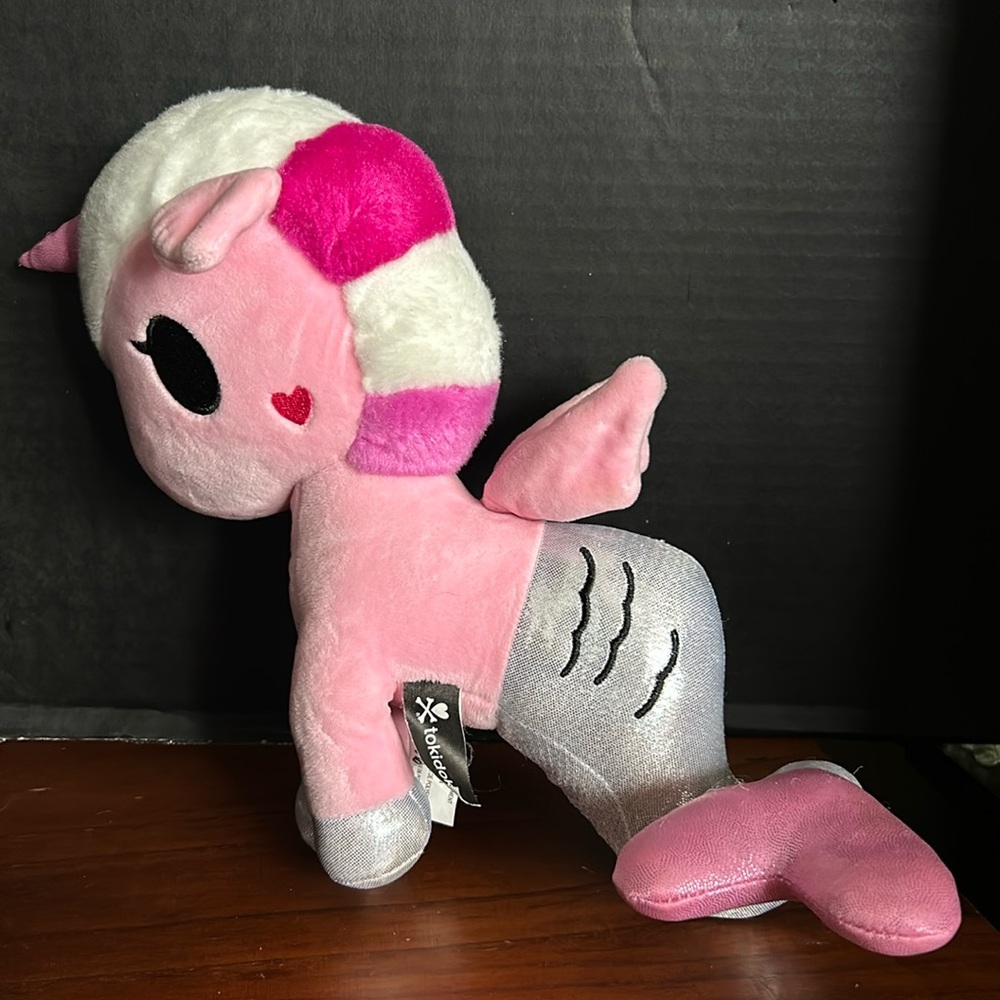 TOKIDOKI MERMICORNO Pink Plushie with Silver Tail